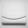 Chanel White Caviar Leather French Purse Wallet