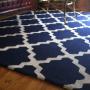 Moroccon Style Rug Blue/White 5 x 8 ft