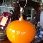 Mid Century Orange Ceramic Globe Lamps