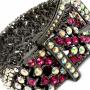 NEW deluxe pink striped a/b crystal belt-style buckle bracelet - free US ship
