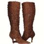 Terry Biviano - Frayed Leather Tall Boots - Brown - Size 6 M 