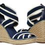 Tory Burch - Contrast Elastic Rope Wedges - Navy - Size 9 M - Brand New
